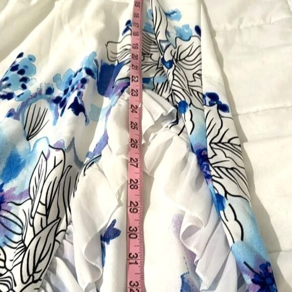 Floral Maxi Dress With Ruffle Detail & Spaghetti Straps By Elan - Picture 10 of 11